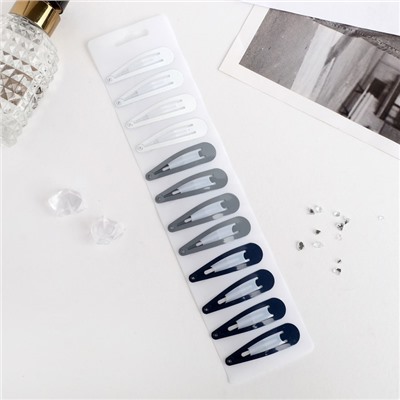 Невидимки для волос «Астория», набор 12 шт., классика, 4.5 см