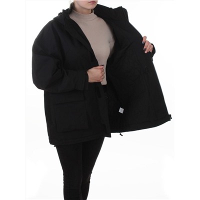3097 BLACK Куртка демисезонная женская (100 гр. холлофайбер)
