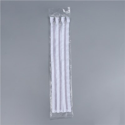 Молния «Спираль», №5, разъёмная, замок автомат, 40 см, белая, сиреневая