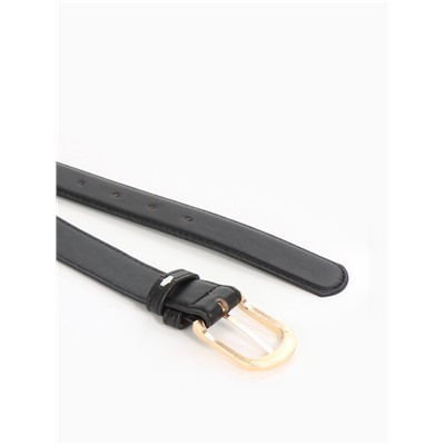 Ремень женский, 110×2.8 см, классическая пряжка металл, золотистая, чёрный