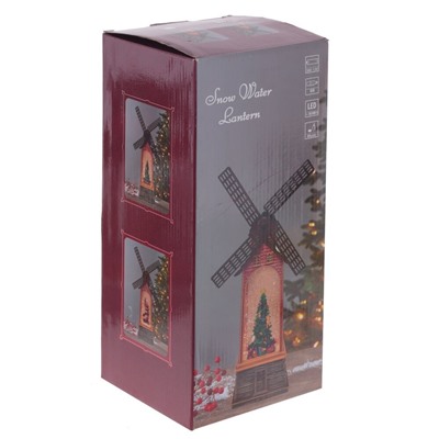 GAEM Изделие декоративное "Мельница" (подсвет, вьюга, муз, движ, AA х3 н/п +USB) L17 W10 H34 см