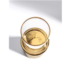 Подсвечник на 1 свечу «Зебра Греви», керамика, стекло, d=8 см, золото, 10×10×29.5 см