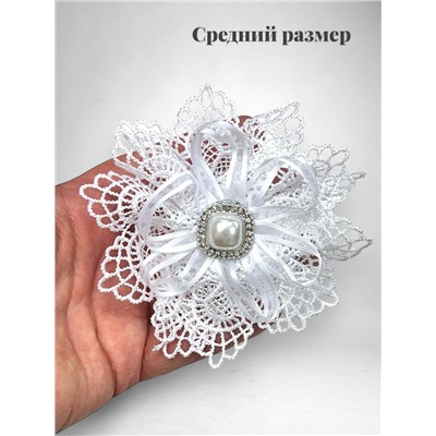 Бантик на эластичной резинке ажурное кружево 1 шт Арт 149/14