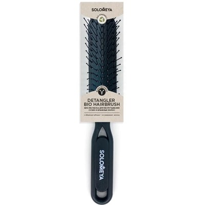 SOLOMEYA БИО-Расческа для распутывания волос ЧЕРНАЯ