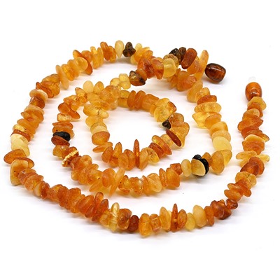 Бусы из лечебного обкатанного янтаря цв.медовый, 54см