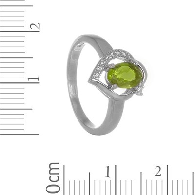 Кольцо 'Никс' с хризолитом и фианитами ТФКН.796ХЛ1.80