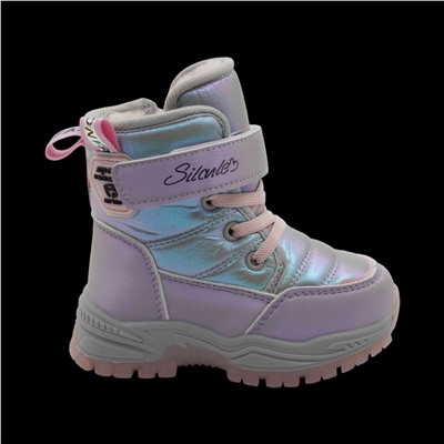 Ботинки на меху С7718-15 серо зеленые