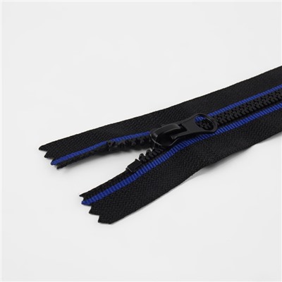 Молния «Трактор», №5, неразъёмная, замок автомат, 18 см, чёрная, синяя