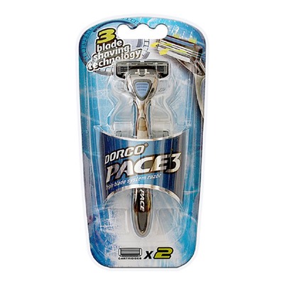 Dorco Pace 3 new станок + 2 кассеты, система с 3 лезвиями