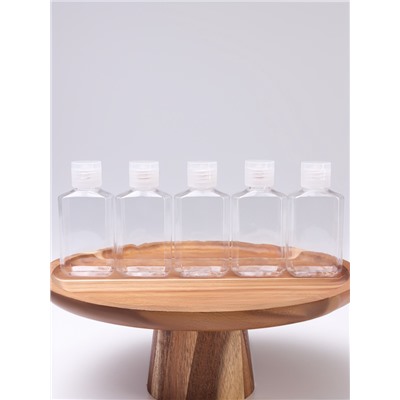 Бутылочка для хранения, 65 мл, фасовка 5 шт., прозрачная