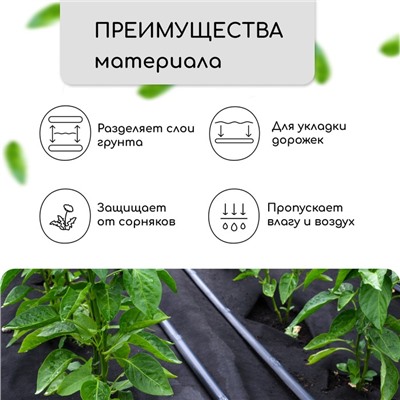 Материал для ландшафтных работ, 10×3.2 м, плотность 90 г/м², спанбонд с УФ-стабилизатором, чёрный, Greengo, Эконом 30%