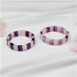 Радуга Самоцветов Браслет из Аметиста и Розового кварца
