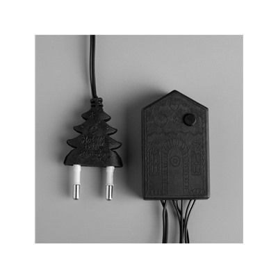 Гирлянда «Нить» 7 м, IP20, тёмная нить, 180 ламп, свечение тёплое белое, 8 режимов, 220 В