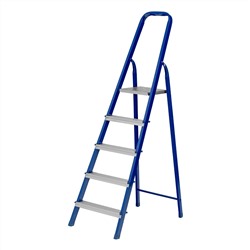 Стремянка, 5 ступеней, стальной профиль, алюминиевые ступени Сибртех
