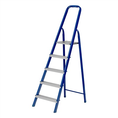 Стремянка, 5 ступеней, стальной профиль, алюминиевые ступени Сибртех