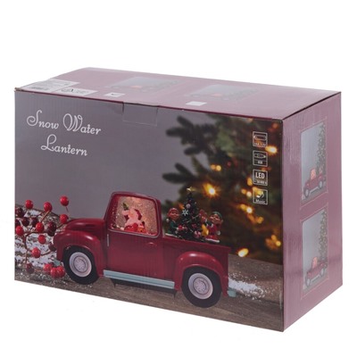 GAEM Изделие декоративное "Дед Мороз на машине" (подсвет, вьюга, муз, AA х3 н/п +USB, L28 W12,5 H17,5 см