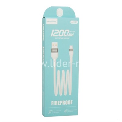 USB кабель micro USB 1.2м MAIMI X61 (белый) 6A