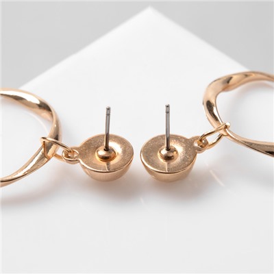 Серьги с жемчугом «Нежность» круг с бусиной, цвет белый в золоте