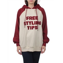 3255 VINOUS/BEIGE Худи женское (95% хлопок, 5% эластан)