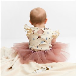 Боди детское с воланами «Крошка Я. Новогодние игрушки», рост 62-68 см