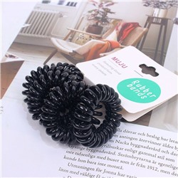 Набор резинок-пружинок для волос 5 шт. ЧЕРНЫЕ