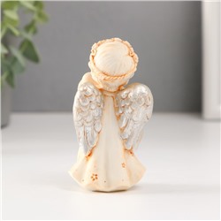 Фигурка полистоун «Ангел в цветочном платье и венке с серебристыми крыльями», 8.5 см, МИКС