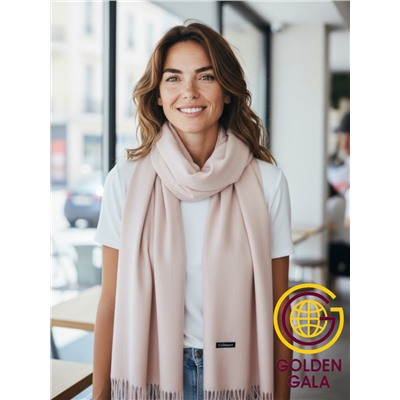 Палантин теплый кашемировый "БУКЛЕ" Арт 2039Ш/12 (бежево-розовый)