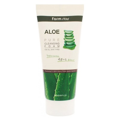Пенка для лица FarmStay Aloe Pure Cleansing Foam с экстрактом алоэ 180 ml
