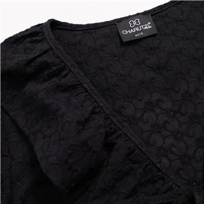 Блуза из хлопка, Пленительная грация (черная)