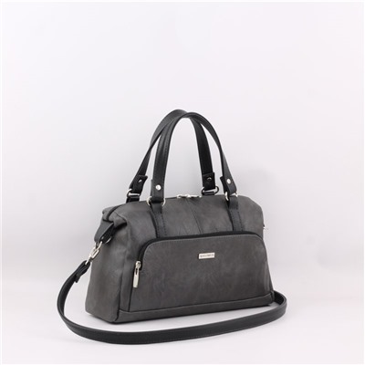 Сумка 130 македония серый+черный  ХИТ продаж