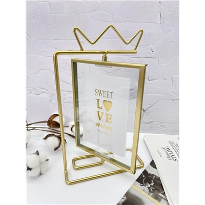 Фоторамка «Crown», gold, металл (10*15 см)
