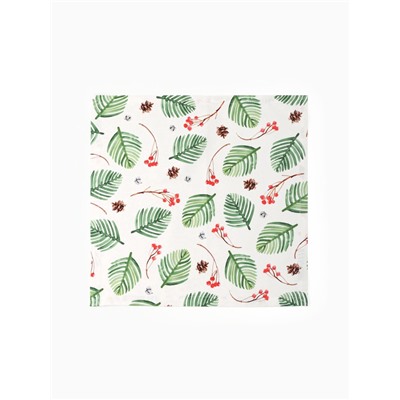 Набор новогодних салфеток «С Новым Годом», с декоративными кольцами, 40×40 см - 2 шт., 100% хлопок, саржа 190 г/м²