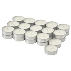 TRÅDCYPRESS, Teelicht, duftend, Frische Wäsche/weiß,, 3.5 Std.