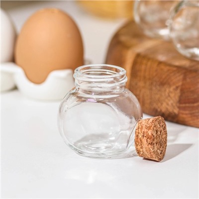 Набор баночек для специй Доляна «Парфе», 50 мл, 5.4×4×5.4 см, с пробковой крышкой, 12 шт., стекло