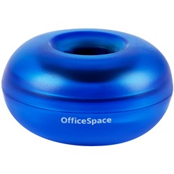 Скрепочница магнитная OfficeSpace, без скрепок, тонированная синяя, картонная коробка