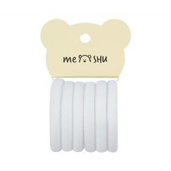 Резинки для волос MESHU "Essence thin", белые, 6шт., европодвес