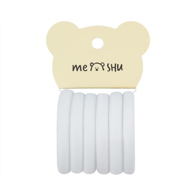 Резинки для волос MESHU "Essence thin", белые, 6шт., европодвес