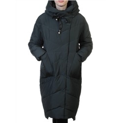 8058 DK. GREEN Пальто женское зимнее (био-пух)