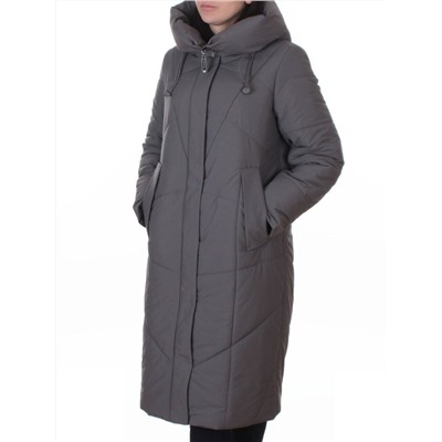 A616 GRAY Пальто зимнее женское (верблюжья шерсть, +120 гр. холлофайбер)