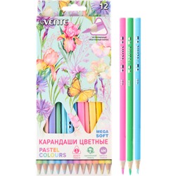Карандаши 12цв "deVENTE. Trio Mega Soft Pastel" пастель 4М диаметр грифеля 3мм трехгран 5022020/12/Китай