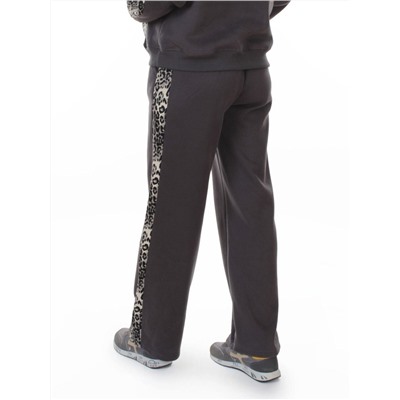 008 DK. GRAY/LEOPARD Костюм спортивный зимний женский (95% хлопок, 5% полиэстер)