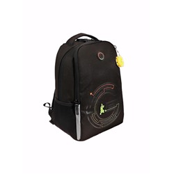 Рюкзак школьный, 38×29×16 см, Grizzly, эргономичная спинка, отделение для ноутбука, чёрный, RB-551-3_1