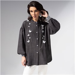 Рубашка с объемным декором, Нежный шум