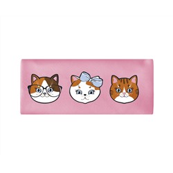 Пенал школьный КОТЯТА, без наполнения, 20х8.5 cм, искусственная кожа, арт.53817