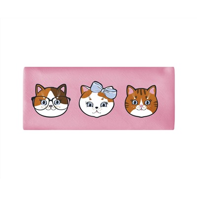 Пенал школьный КОТЯТА, без наполнения, 20х8.5 cм, искусственная кожа, арт.53817