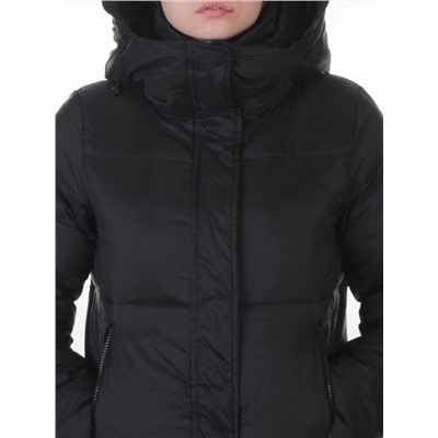 3068 BLACK Пальто пуховое женское с внутренним жилетом (утиный пух)
