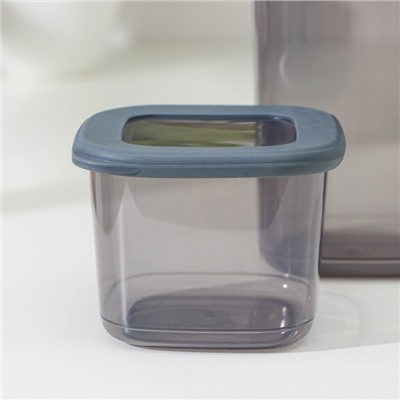 Банки для сыпучих с вакуумной крышкой, набор 3 шт., 550 мл, 1.2 л, 1.75 л, серые