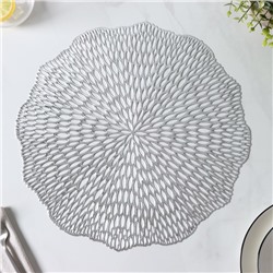 Салфетки сервировочные на стол Доляна «Мэри», d=36 см, 4 шт., серебряные