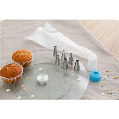 Набор кондитерский Доляна, 7 предметов: мешок 24 см, 6 насадок d=1.8 см, насадки и МИКС