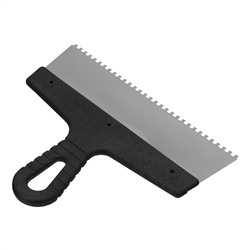 Шпатель из нержавеющей стали, 250 мм, зуб 4 х 4 мм, пластмассовая ручка Сибртех